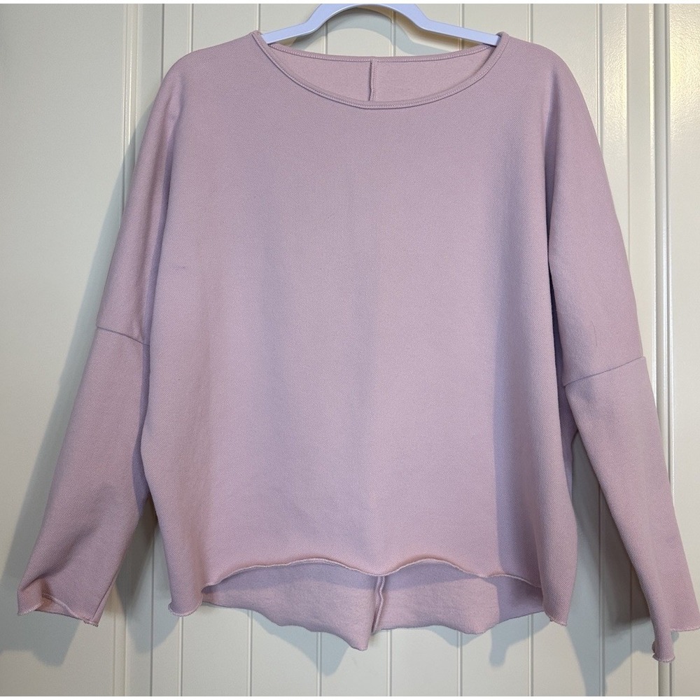 Oversized Top Womens Pink knit relaxed oversize shirt casual comfort sz Medium